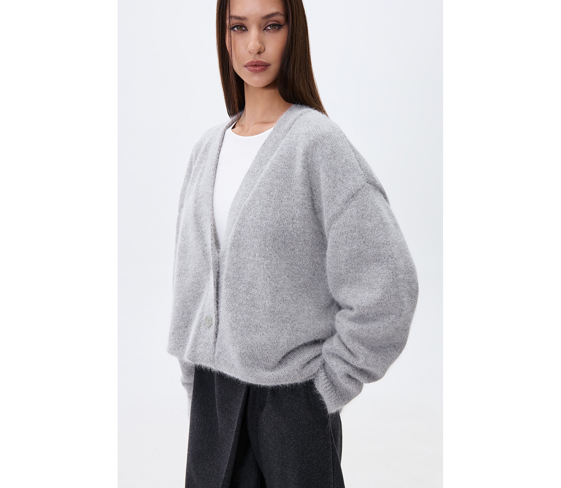 КАРДИГАН НА ҐУДЗИКАХ З ДОДАВАННЯМ АНГОРИ 