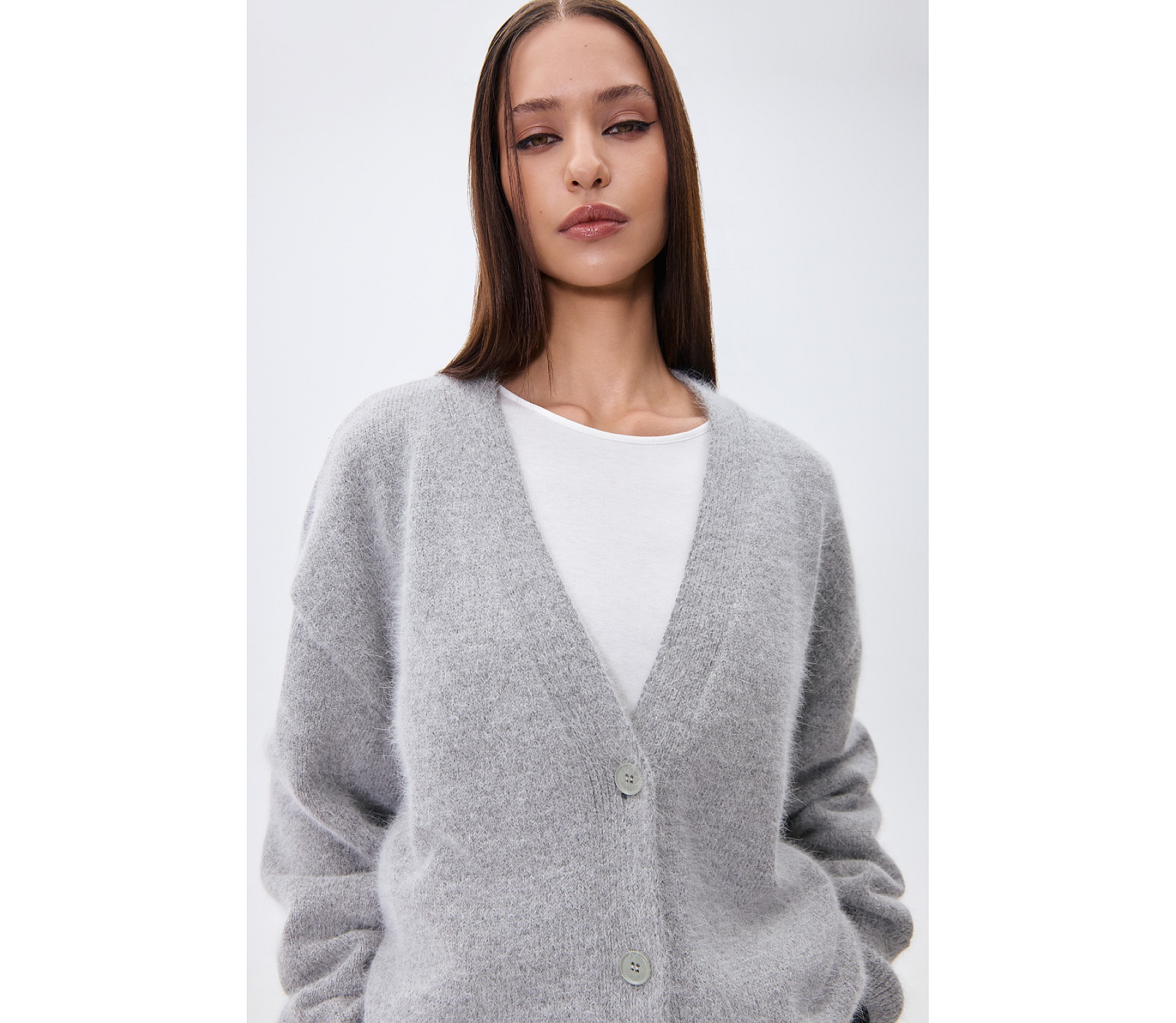 КАРДИГАН НА ҐУДЗИКАХ З ДОДАВАННЯМ АНГОРИ 