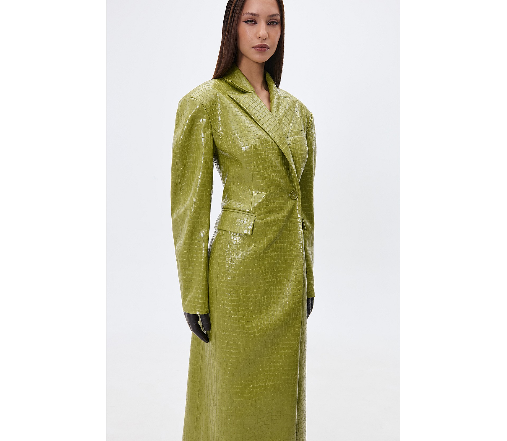 ПАЛЬТО ПРИТАЛЕНЕ З ЕФЕКТОМ КРОКОДИЛА ПАЛЬТО ПРИТАЛЕНЕ З ЕФЕКТОМ КРОКОДИЛА