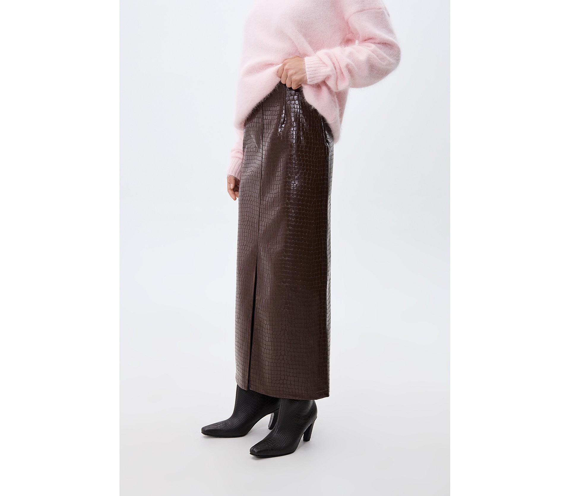 СПІДНИЦЯ МАКСІ З ЕФЕКТОМ КРОКОДИЛА СПІДНИЦЯ МАКСІ З ЕФЕКТОМ КРОКОДИЛА