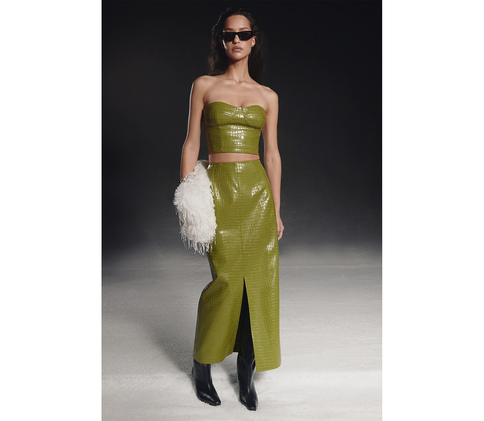 СПІДНИЦЯ МАКСІ З ЕФЕКТОМ КРОКОДИЛА СПІДНИЦЯ МАКСІ З ЕФЕКТОМ КРОКОДИЛА