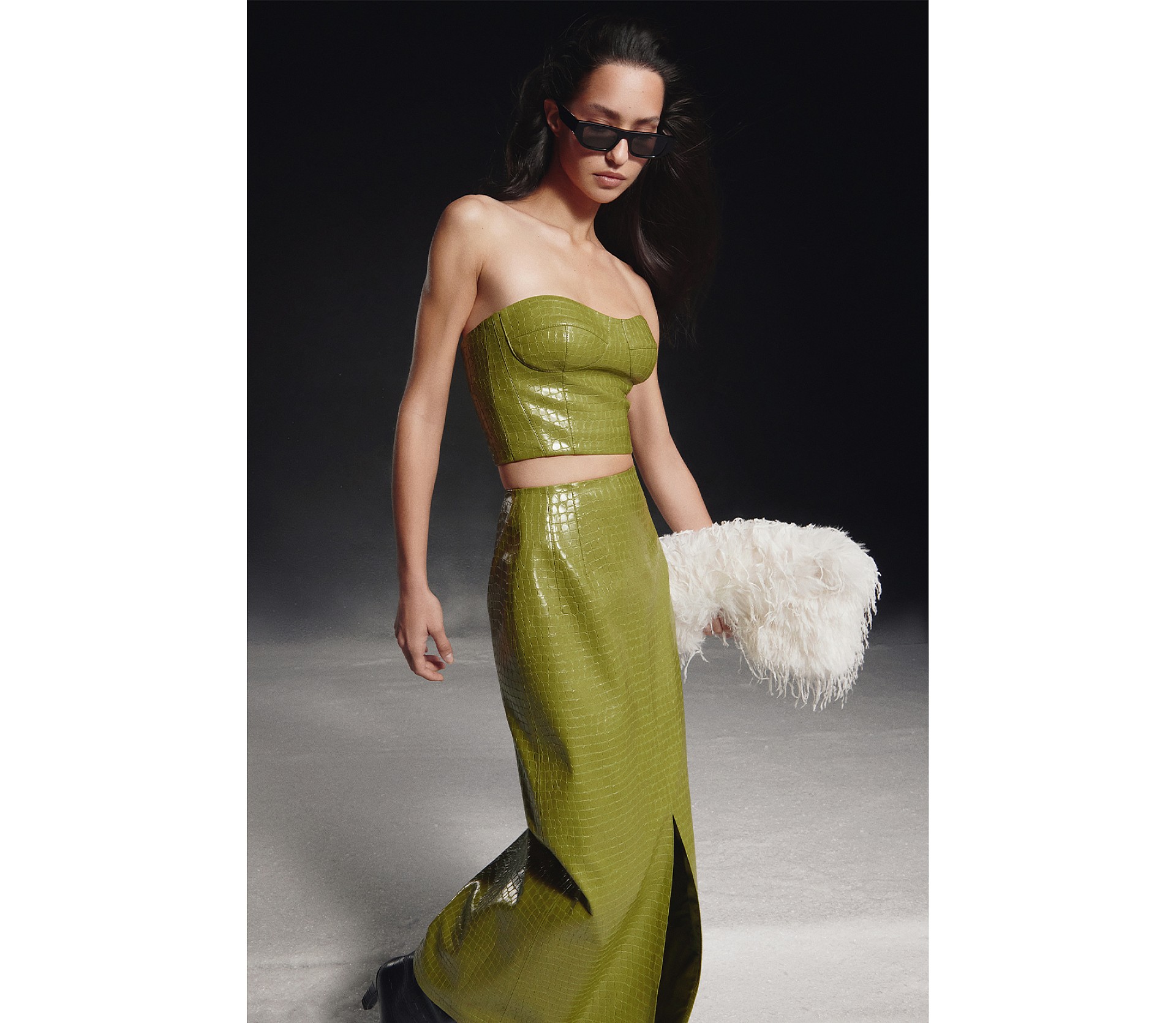 СПІДНИЦЯ МАКСІ З ЕФЕКТОМ КРОКОДИЛА СПІДНИЦЯ МАКСІ З ЕФЕКТОМ КРОКОДИЛА