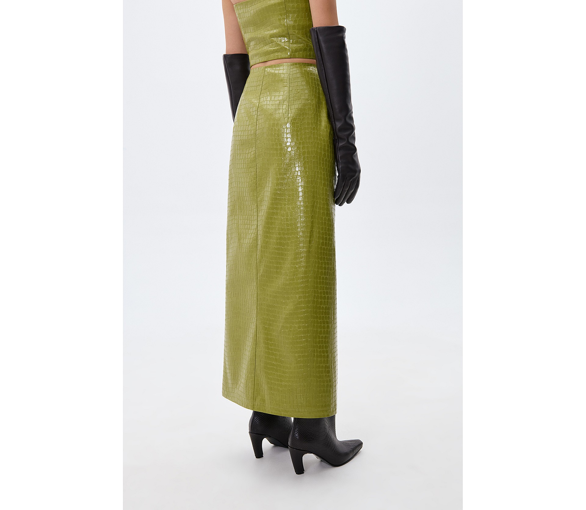 СПІДНИЦЯ МАКСІ З ЕФЕКТОМ КРОКОДИЛА СПІДНИЦЯ МАКСІ З ЕФЕКТОМ КРОКОДИЛА