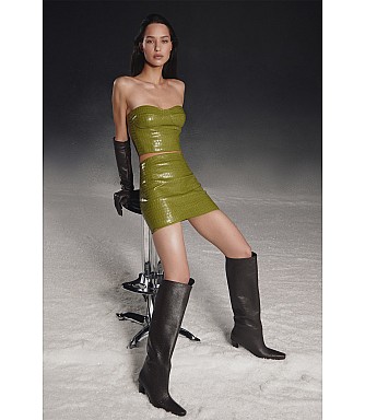 СПІДНИЦЯ МІНІ З ЕФЕКТОМ КРОКОДИЛА