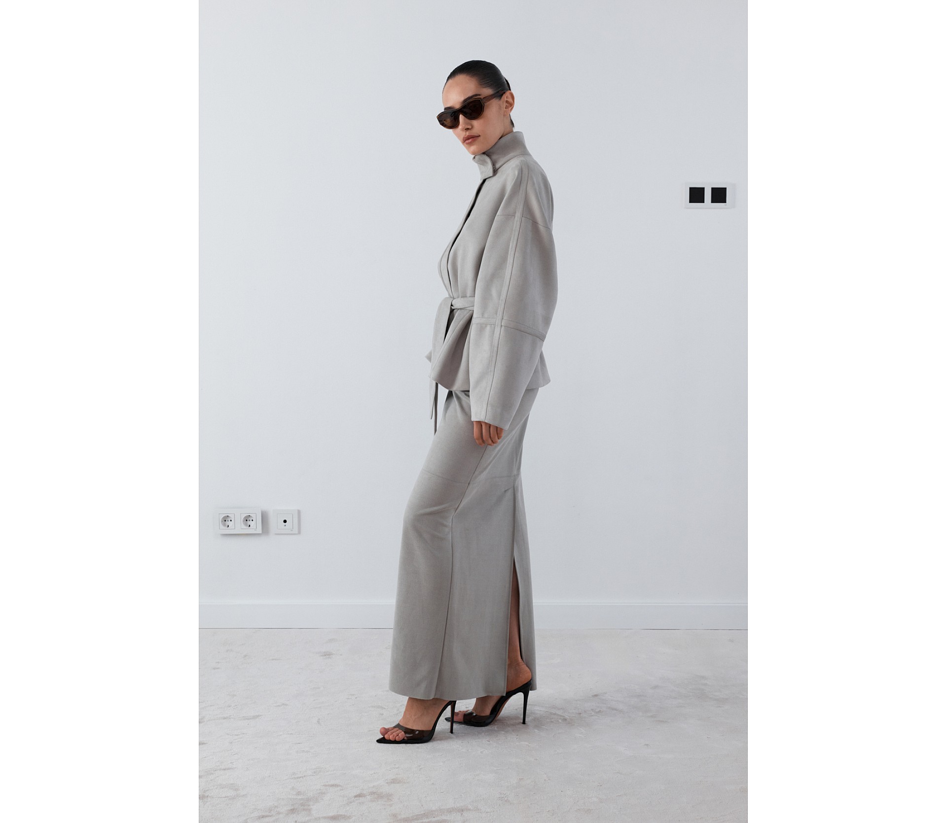 СПІДНИЦЯ МАКСІ З ЕКОЗАМШІ