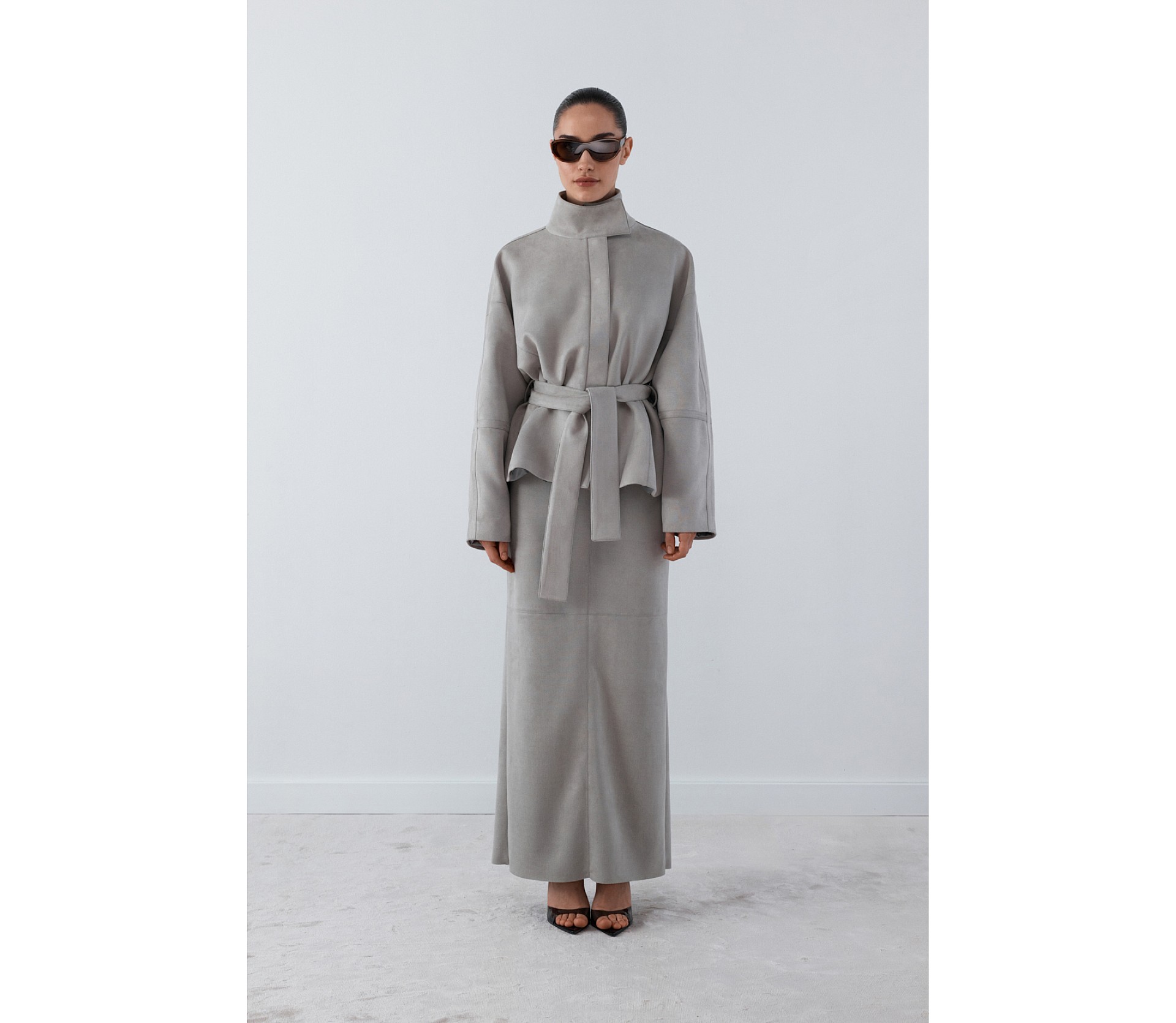 СПІДНИЦЯ МАКСІ З ЕКОЗАМШІ