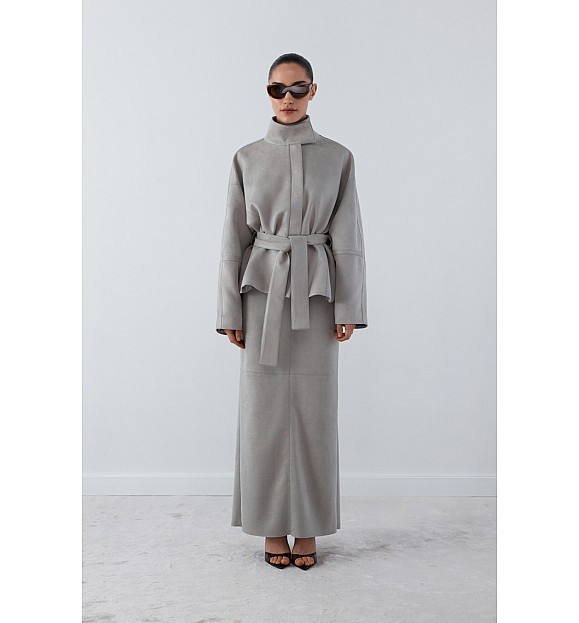 СПІДНИЦЯ МАКСІ З ЕКОЗАМШІ