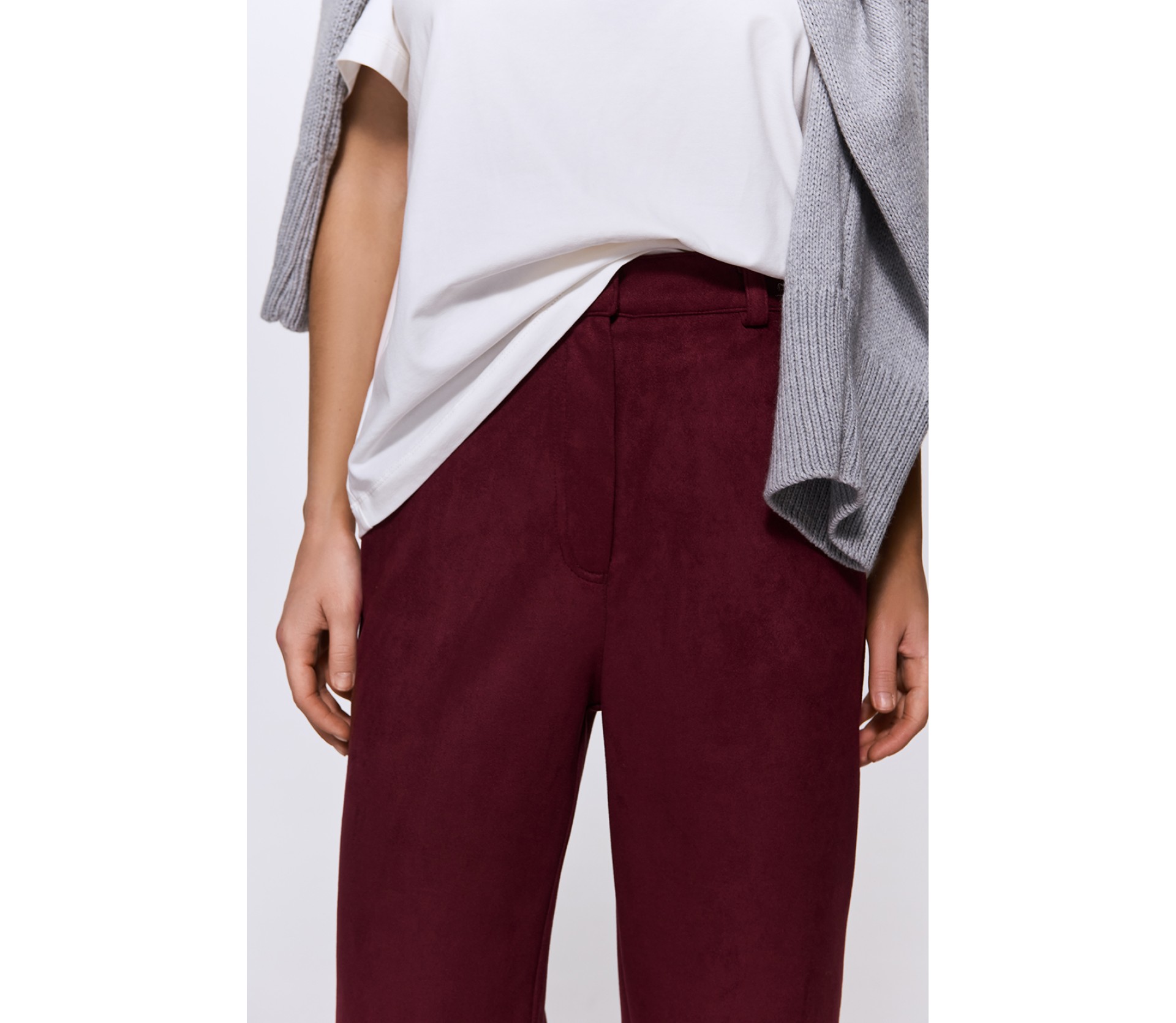 FAUX SUEDE TROUSERS