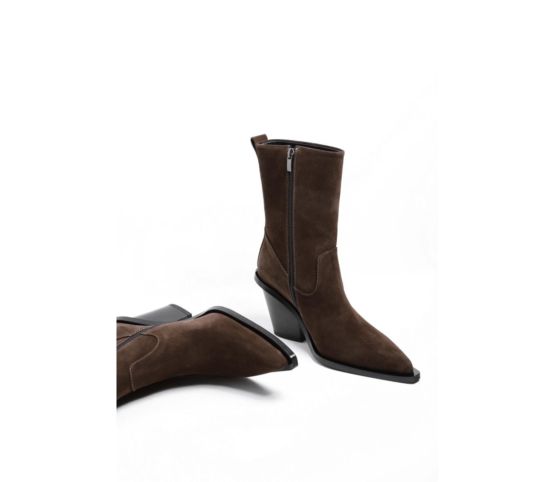 HEELED COWBOY ANKLE BOOTS