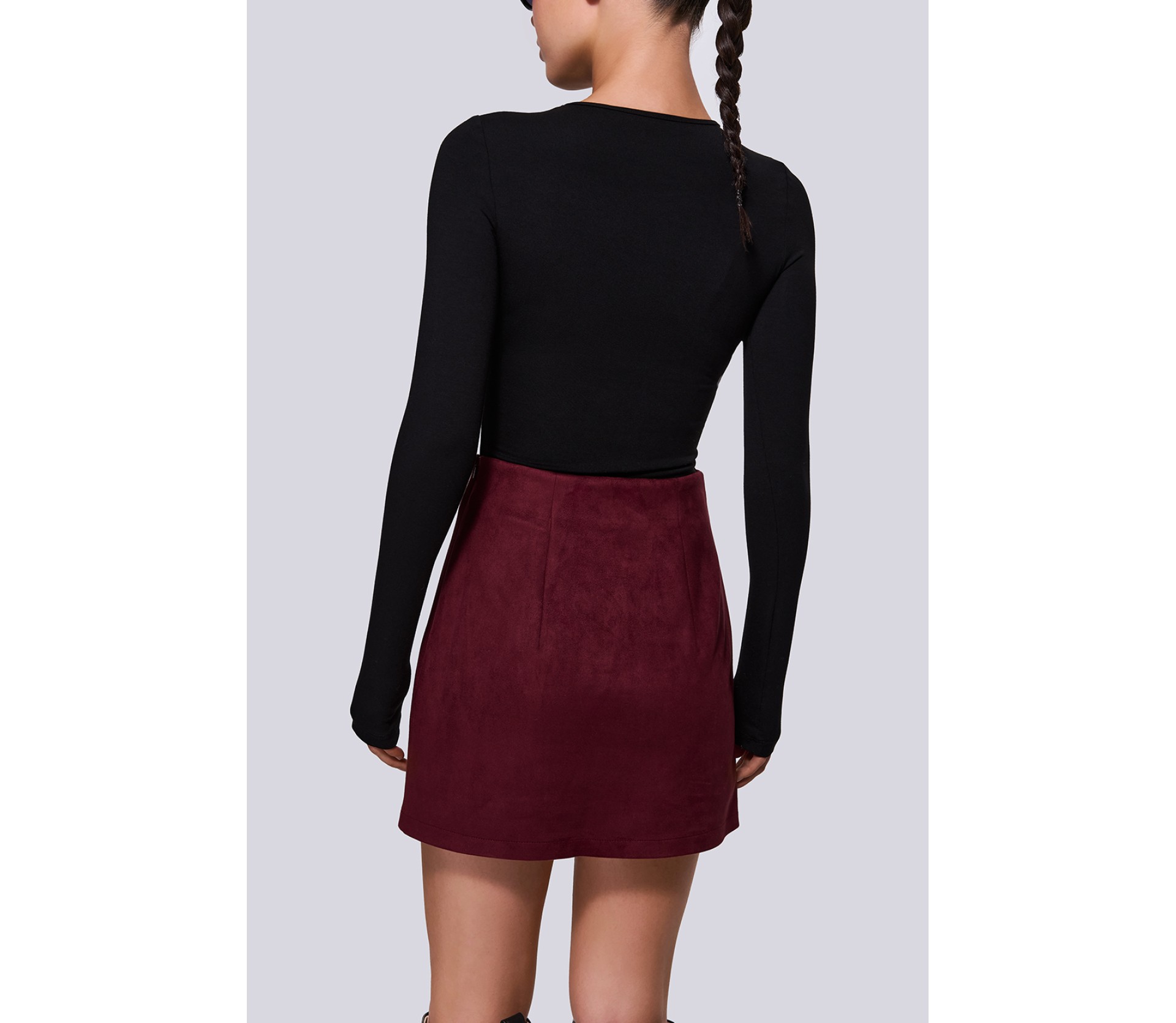 СПІДНИЦЯ-ШОРТИ ЗІ ШТУЧНОЇ ЗАМШІ