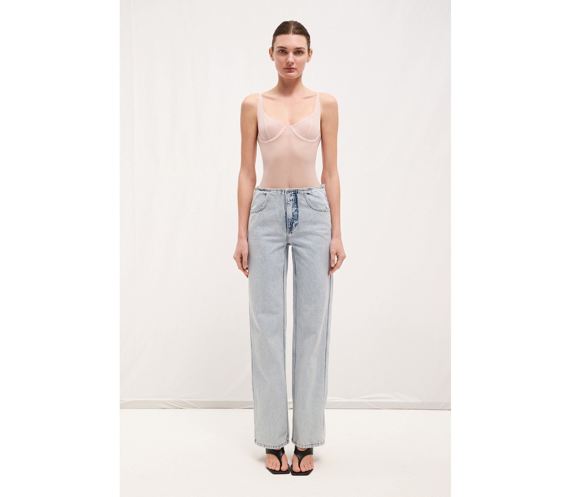 ДЖИНСИ ПРЯМОГО КРОЮ БЕЗ ПОЯСА