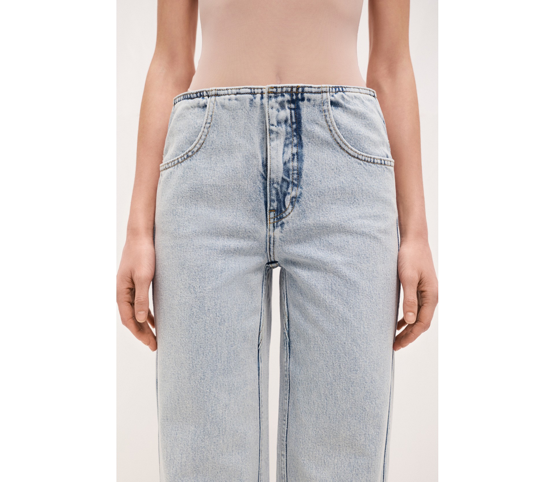 ДЖИНСИ ПРЯМОГО КРОЮ БЕЗ ПОЯСА