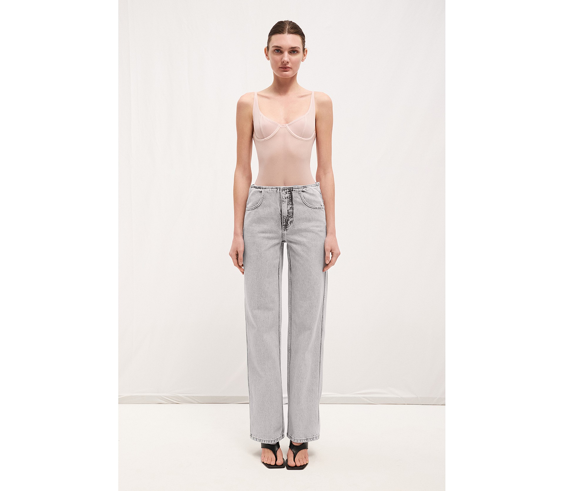 ДЖИНСИ ПРЯМОГО КРОЮ БЕЗ ПОЯСА