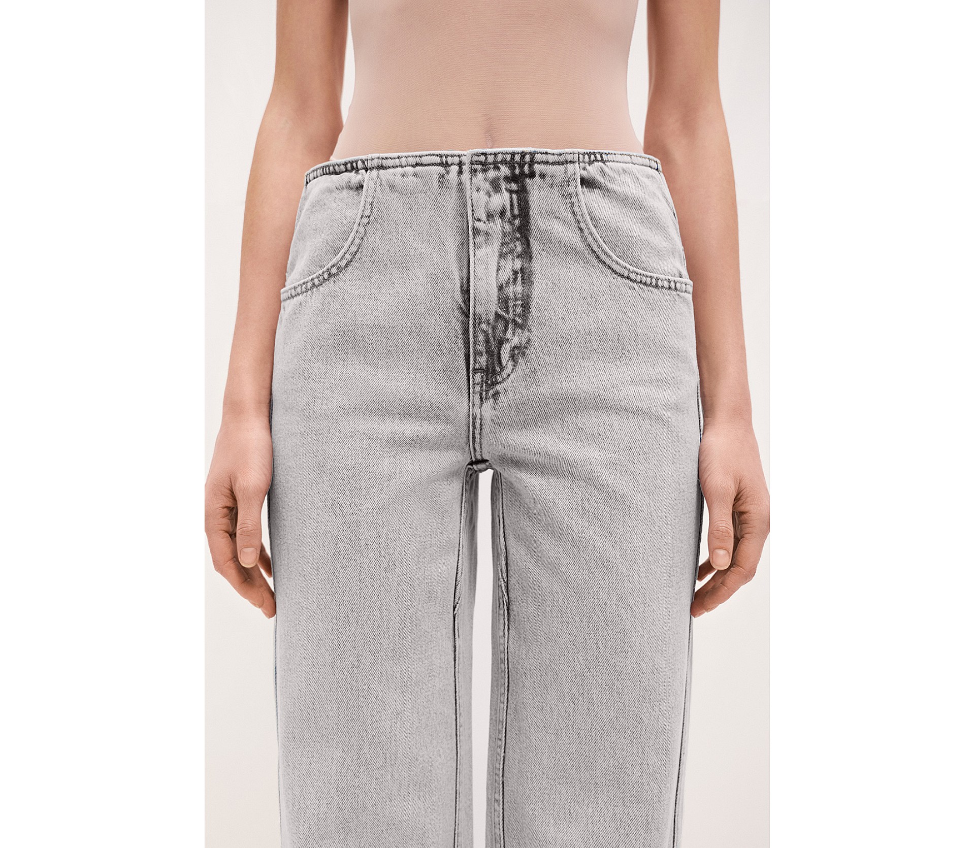 ДЖИНСИ ПРЯМОГО КРОЮ БЕЗ ПОЯСА