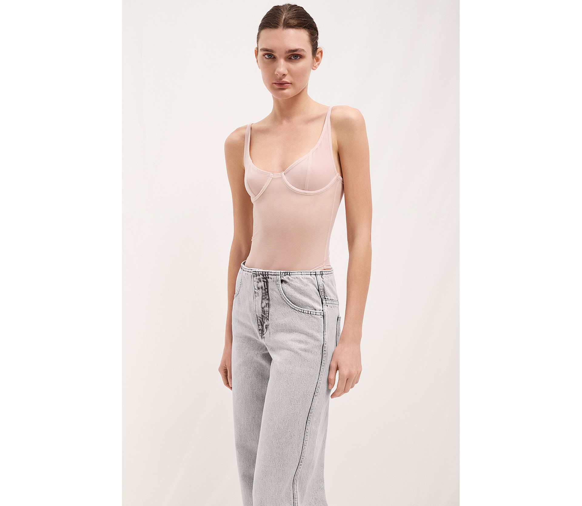 ДЖИНСИ ПРЯМОГО КРОЮ БЕЗ ПОЯСА