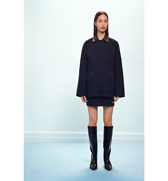 КУРТКА З КОНТРАСТНИМ КОМІРОМ