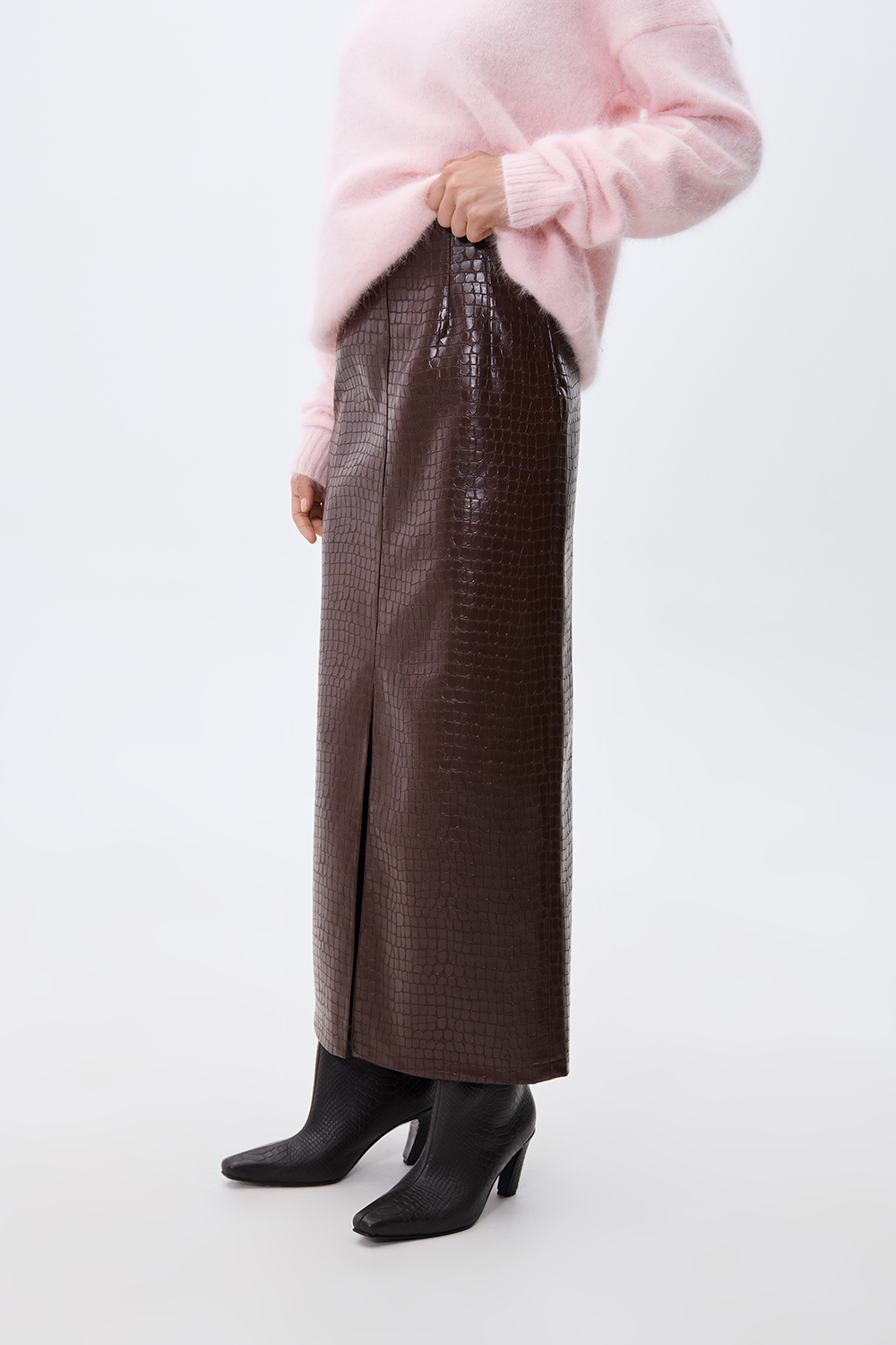 СПІДНИЦЯ МАКСІ З ЕФЕКТОМ КРОКОДИЛА