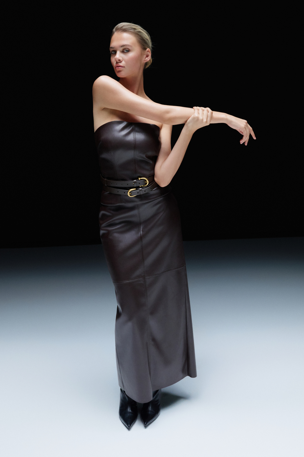 СПІДНИЦЯ МАКСІ З ЕКОШКІРИ