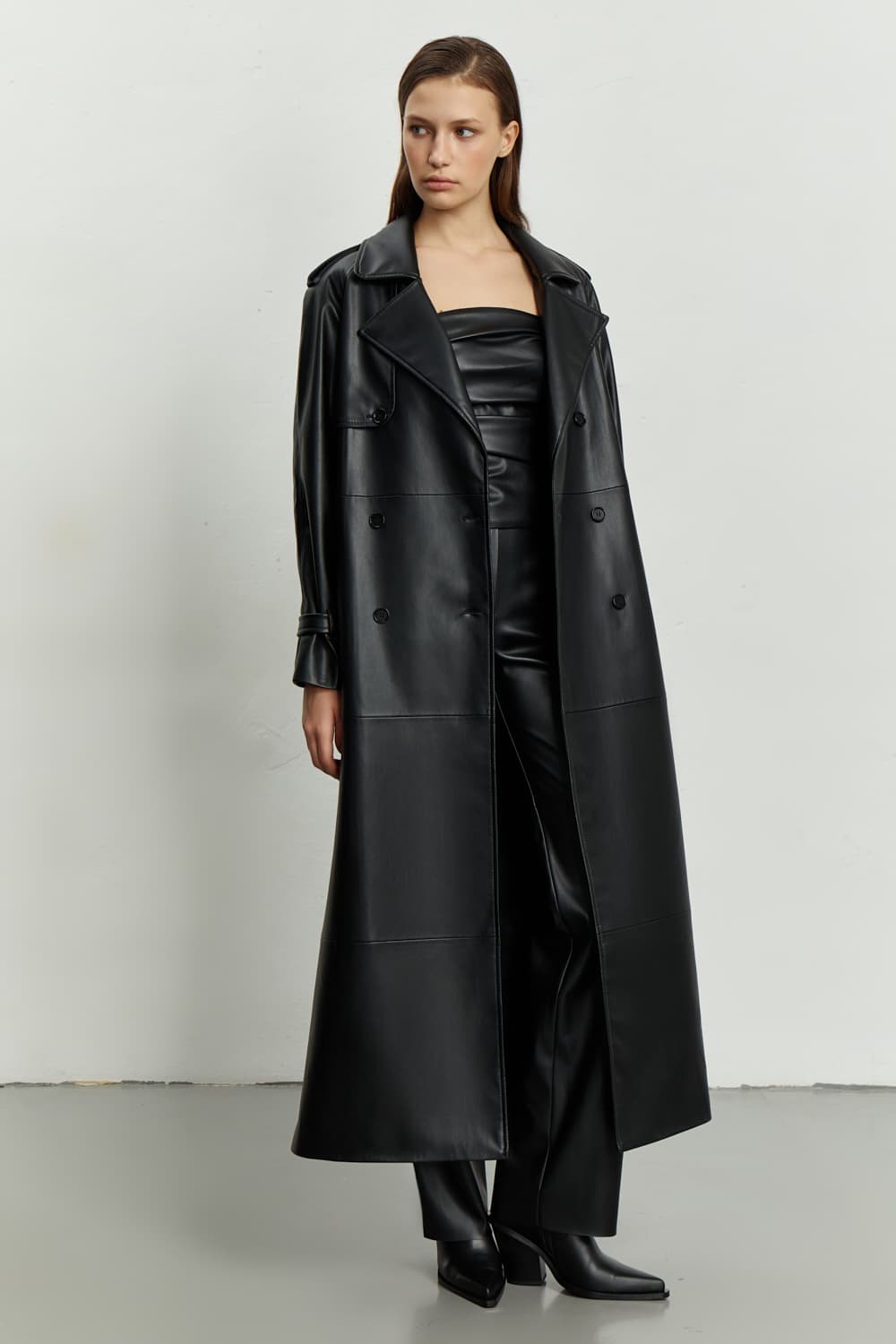 FAUX LEATHER TRENCH COAT buy at PAPAYA |Ukrainian brand