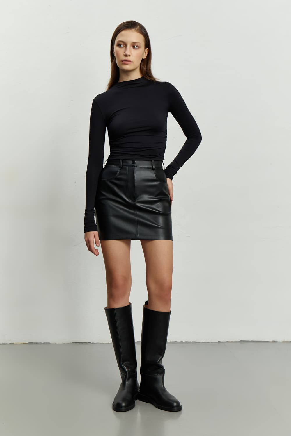 FAUX LEATHER MINI SKIRT - buy at PAPAYA |Ukrainian brand