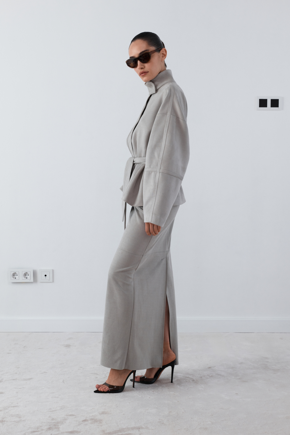 СПІДНИЦЯ МАКСІ З ЕКОЗАМШІ