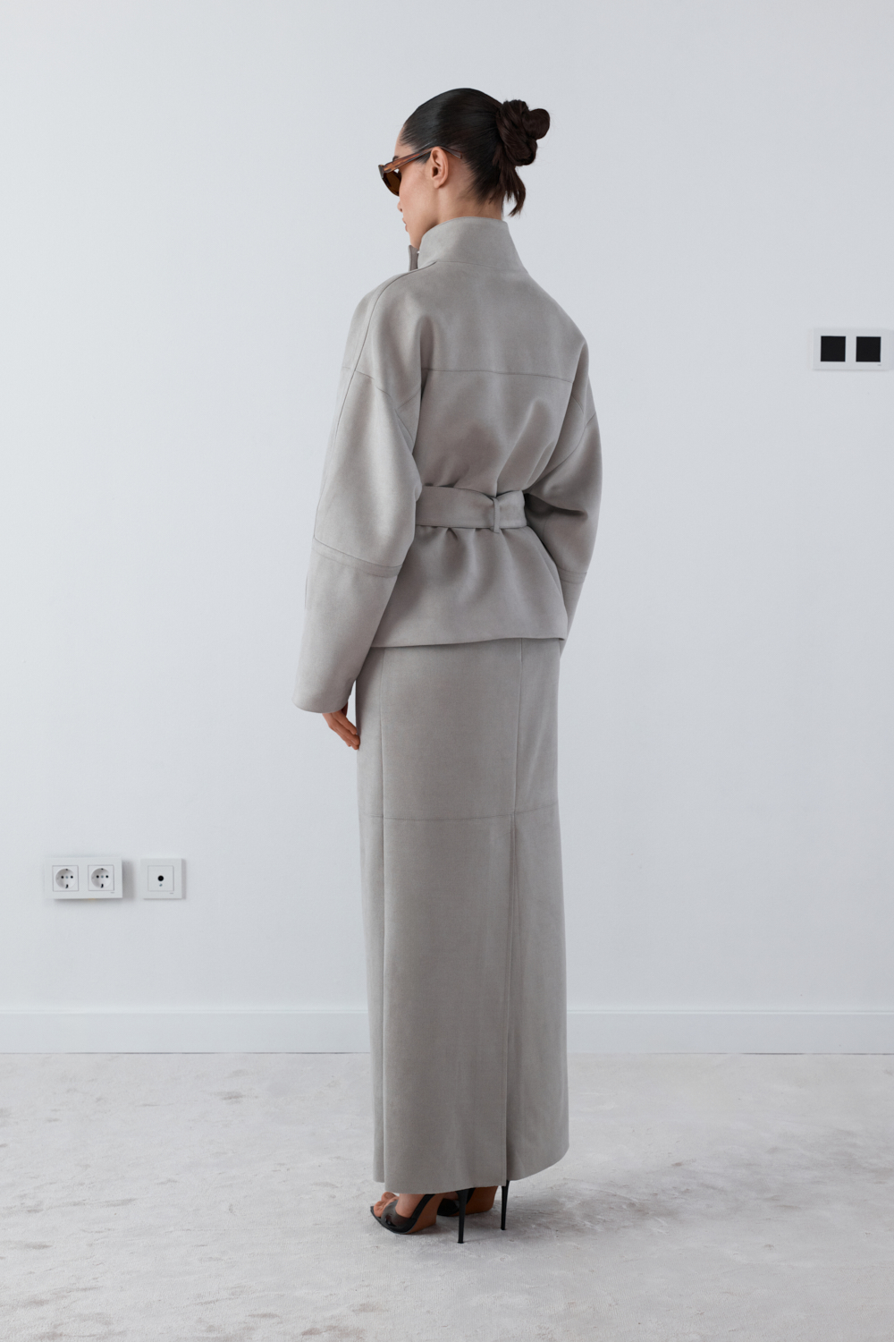 СПІДНИЦЯ МАКСІ З ЕКОЗАМШІ