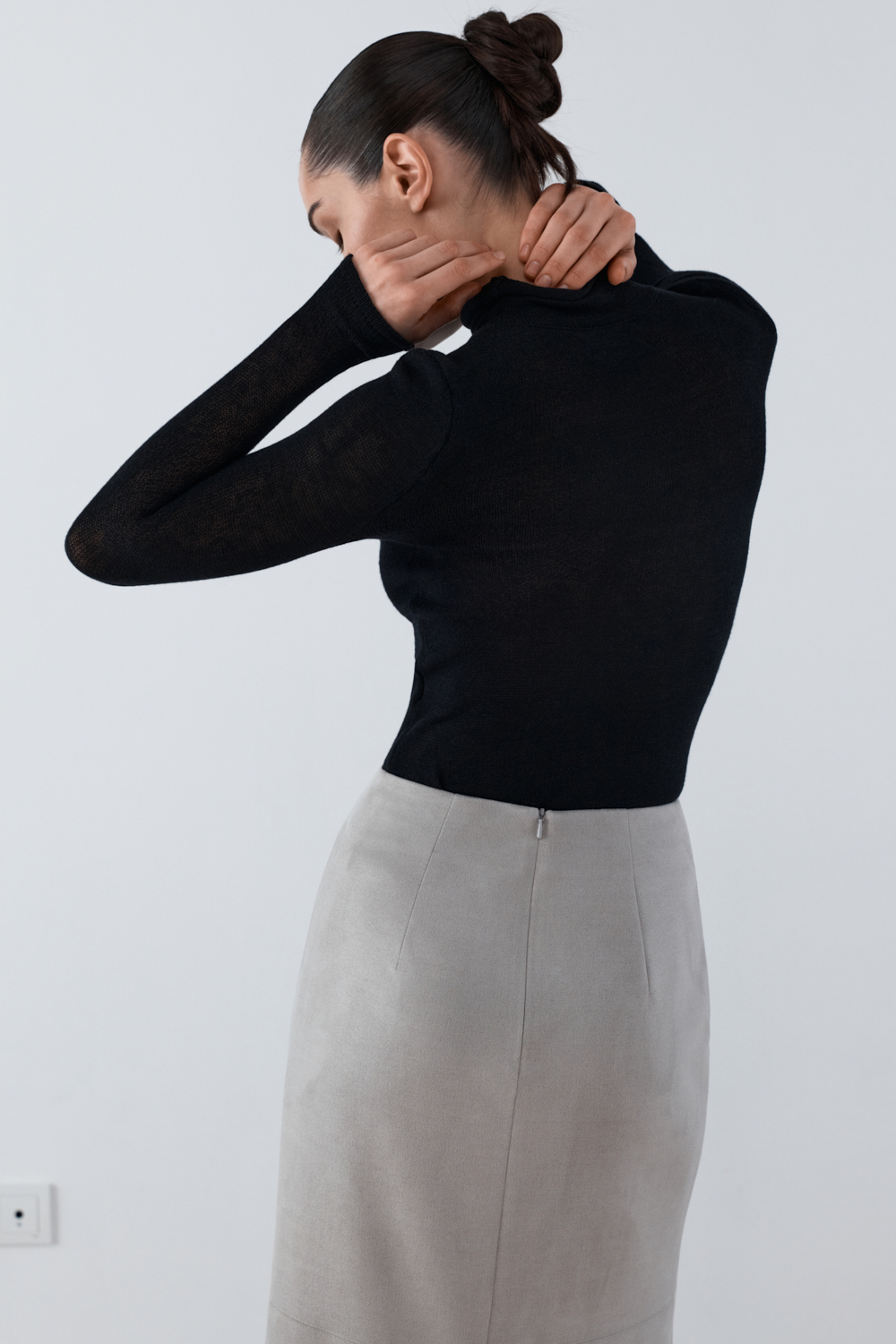 СПІДНИЦЯ МАКСІ З ЕКОЗАМШІ