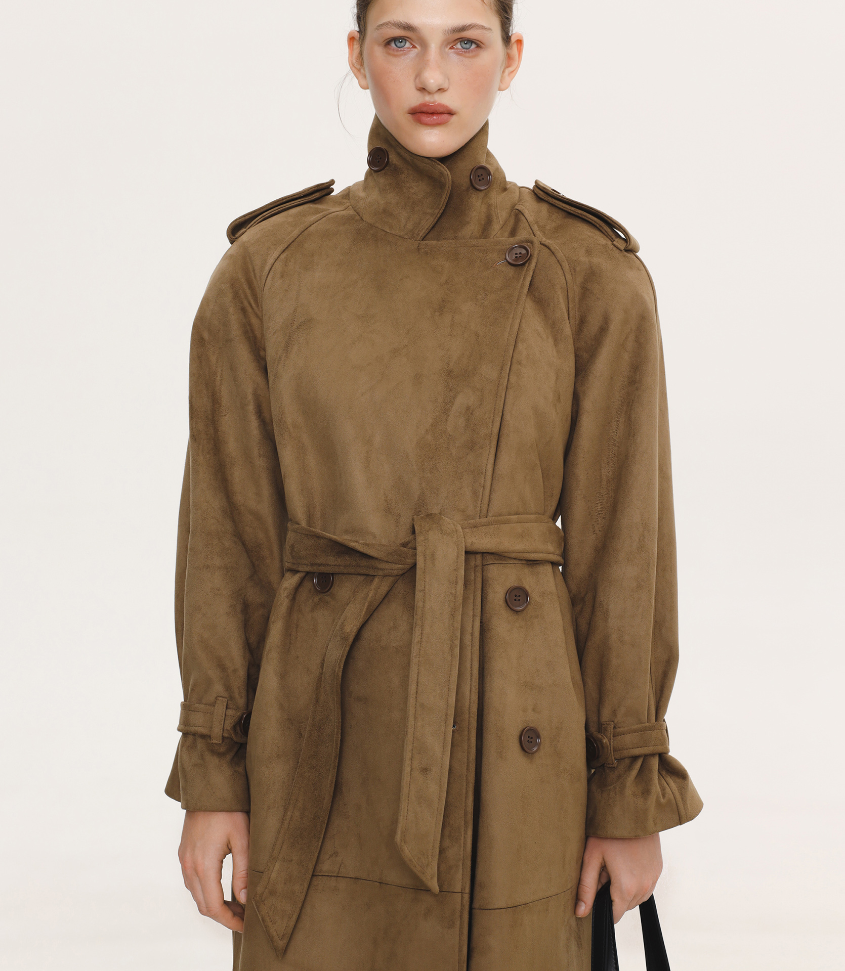 FAUX SUEDE MAXI TRENCH COAT - buy at PAPAYA |Ukrainian brand