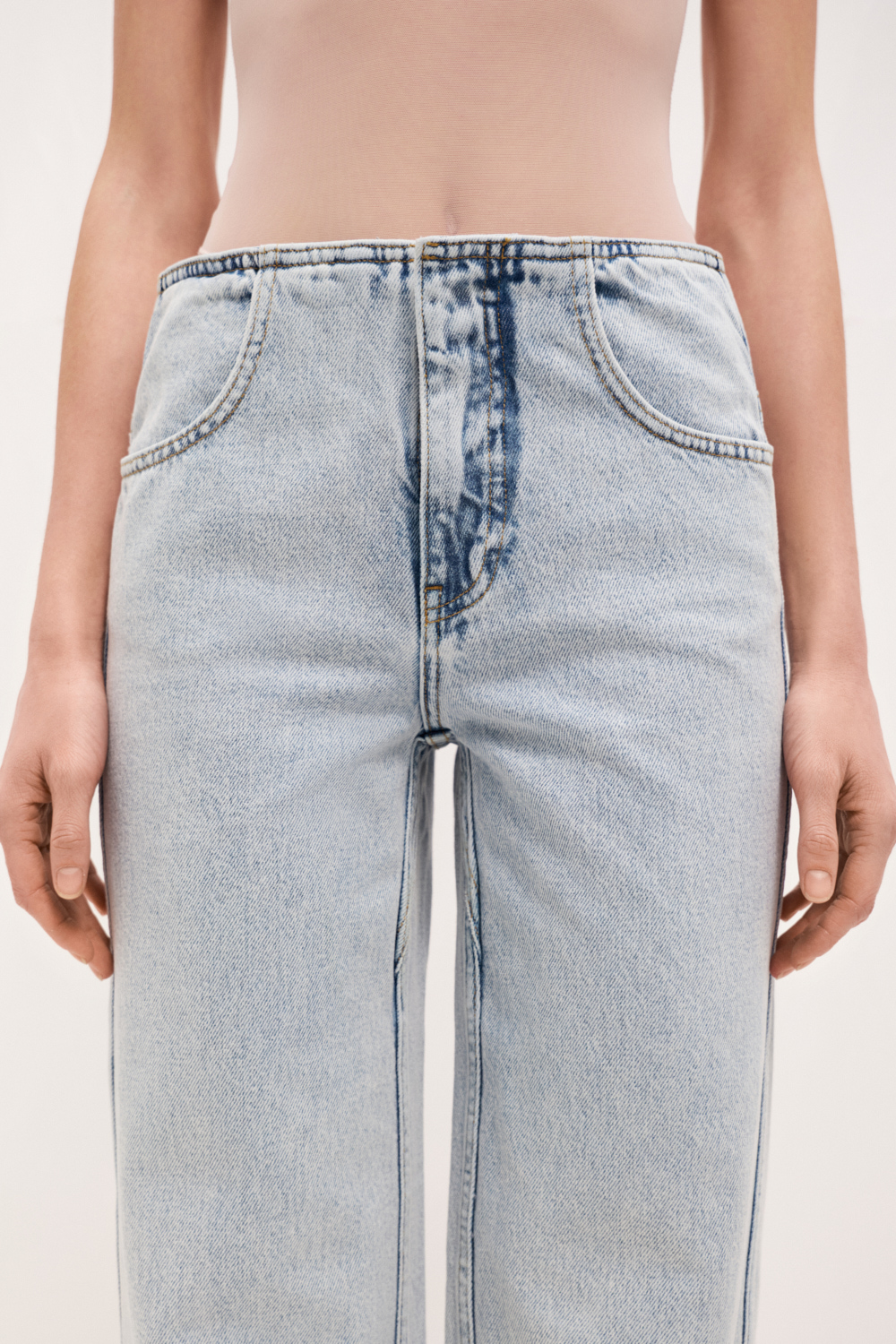 ДЖИНСИ ПРЯМОГО КРОЮ БЕЗ ПОЯСА