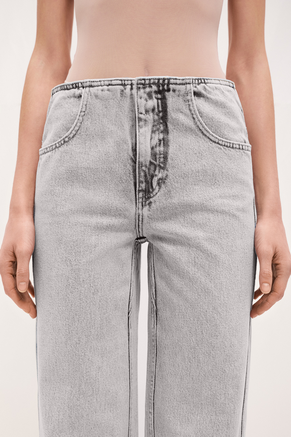 ДЖИНСИ ПРЯМОГО КРОЮ БЕЗ ПОЯСА