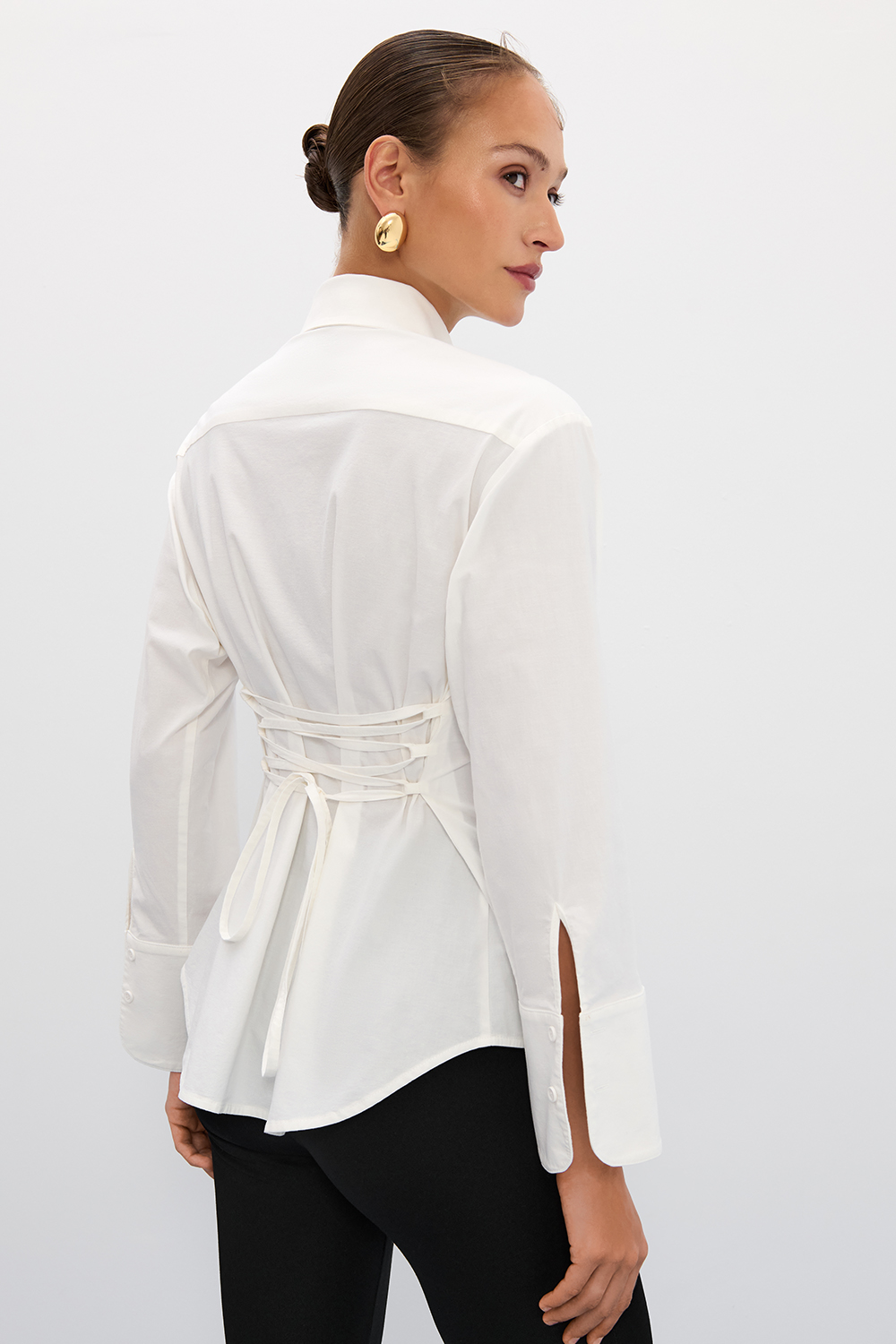 СОРОЧКА OVERSIZE ІЗ ЗАВ'ЯЗКАМИ ПОЗАДУ