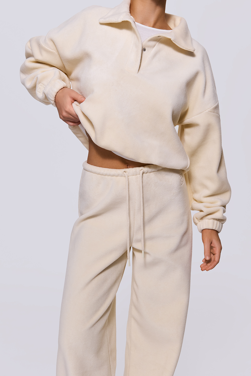 No Excuses Wide Leg Sweatpants Cream