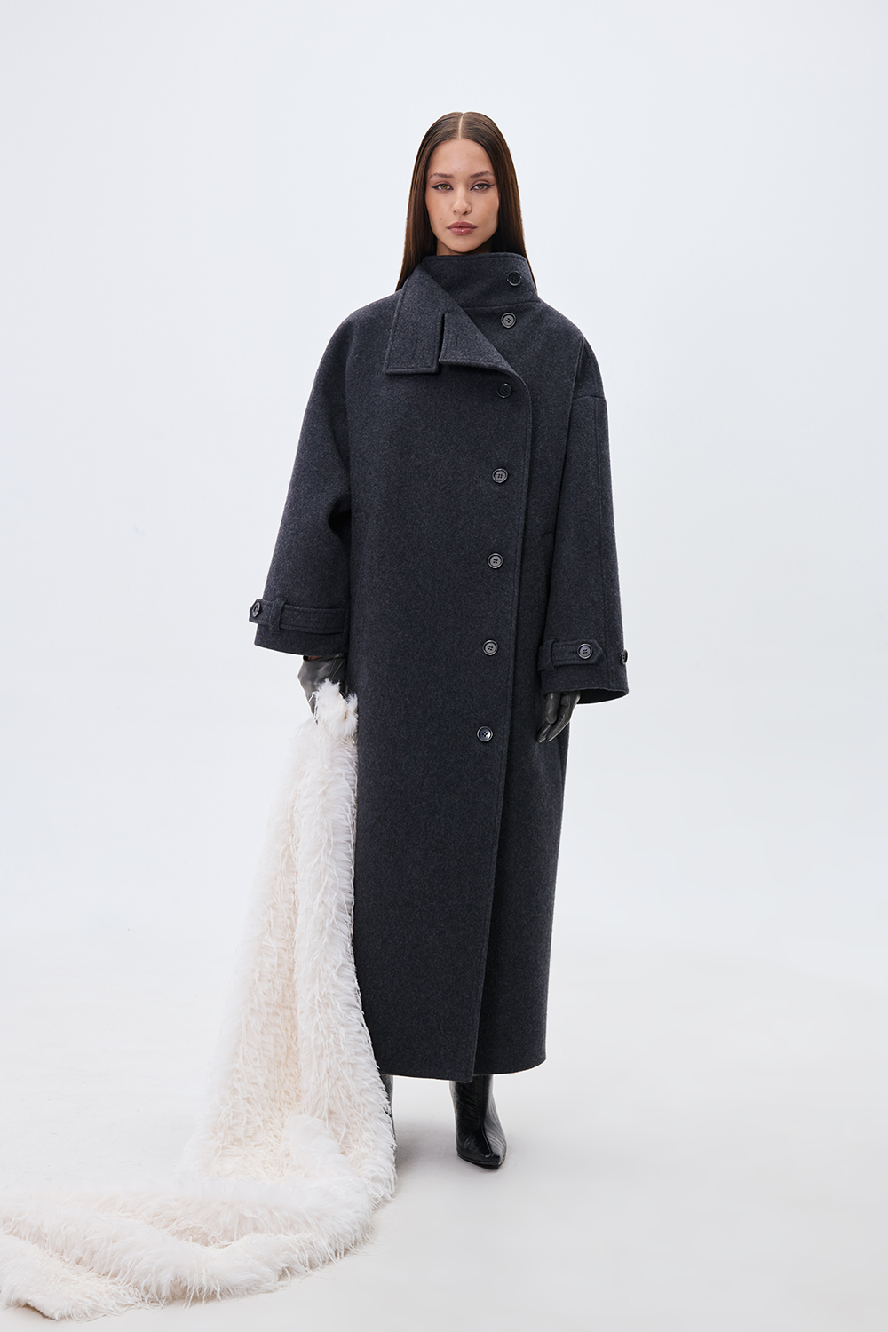 ПАЛЬТО МАКСІ З КОМІРОМ-СТІЙКОЮ