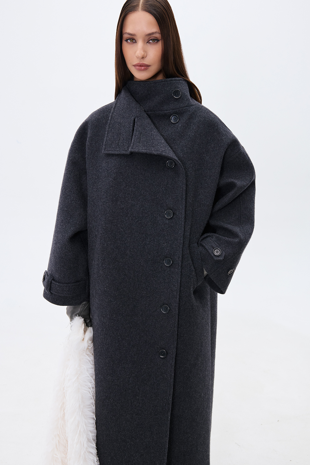 ПАЛЬТО МАКСІ З КОМІРОМ-СТІЙКОЮ