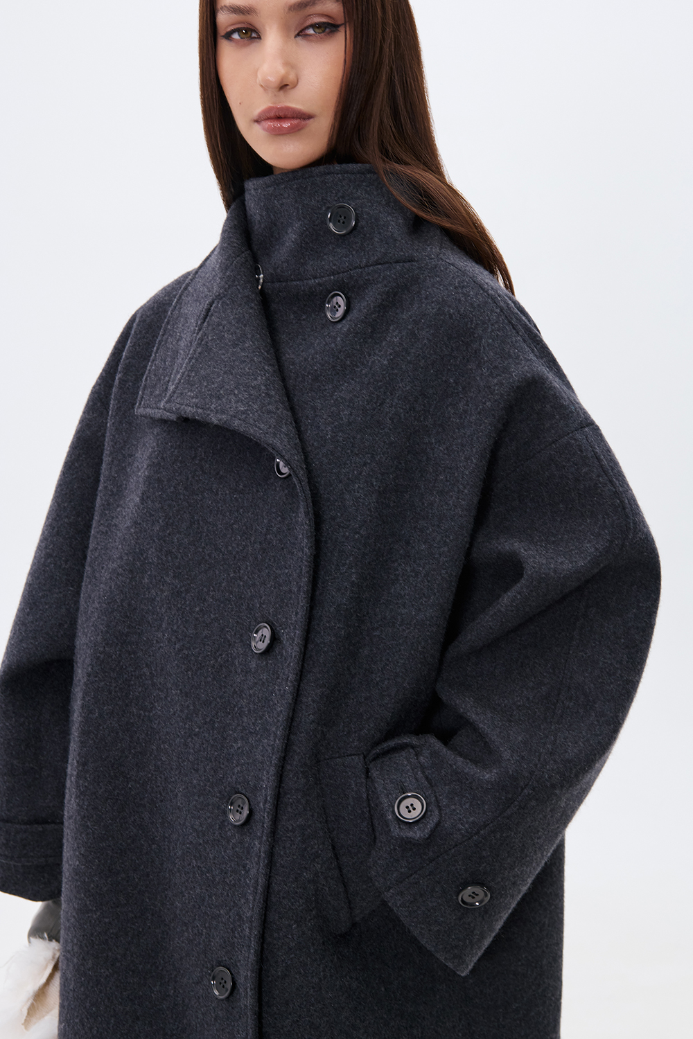 ПАЛЬТО МАКСІ З КОМІРОМ-СТІЙКОЮ